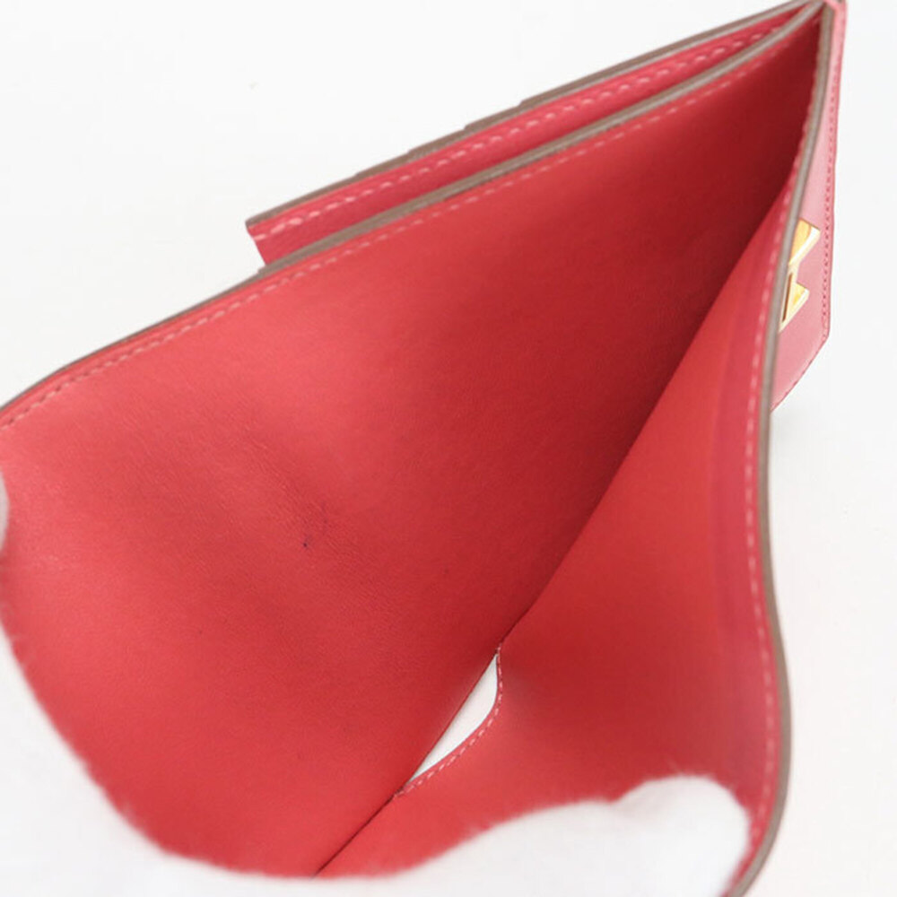 HERMES Bearn Recto Verso Bi-fold Wallet, □R stamp, Women's, Pink - Picture 4 of 12